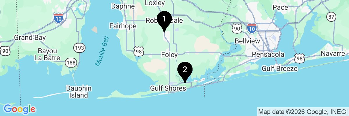 Map showing facility locations