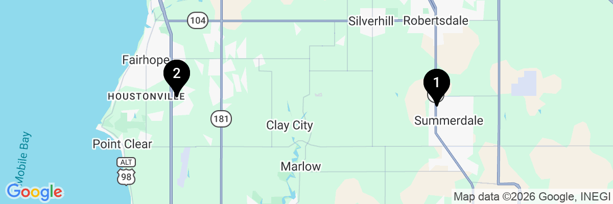 Map showing facility locations