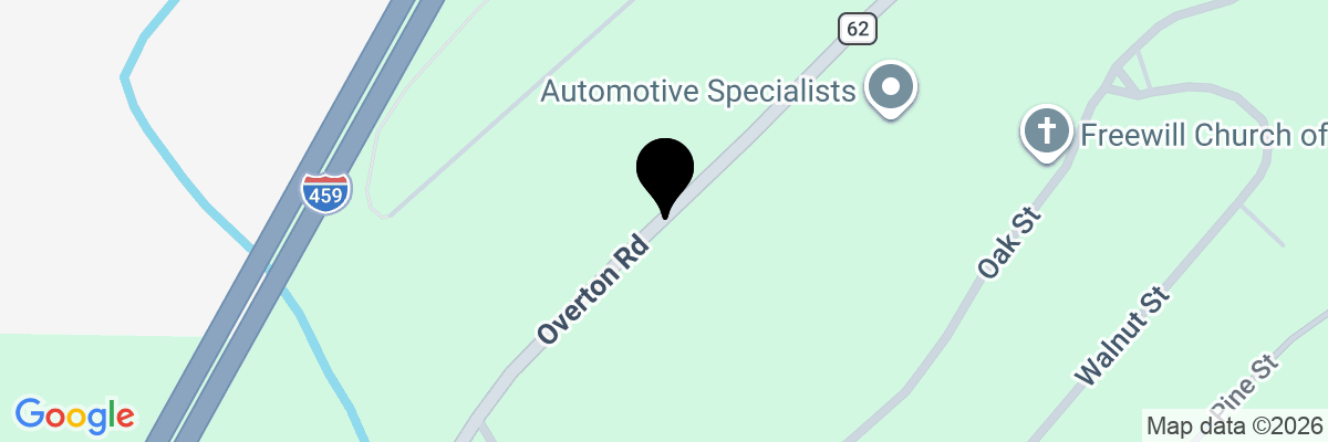 Map showing facility locations